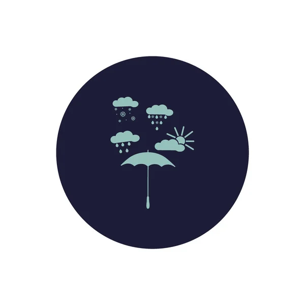 Icono Ilustración Vectorial Paraguas Precipitación — Vector de stock