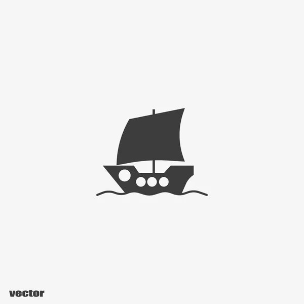 Boat Flat Icon Vector Illustration — Stock Vector