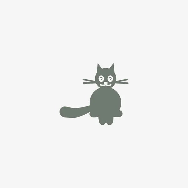 Μινιμαλιστική Διάνυσμα Εικονίδιο Αστεία Κατοικίδια Γάτα — Διανυσματικό Αρχείο