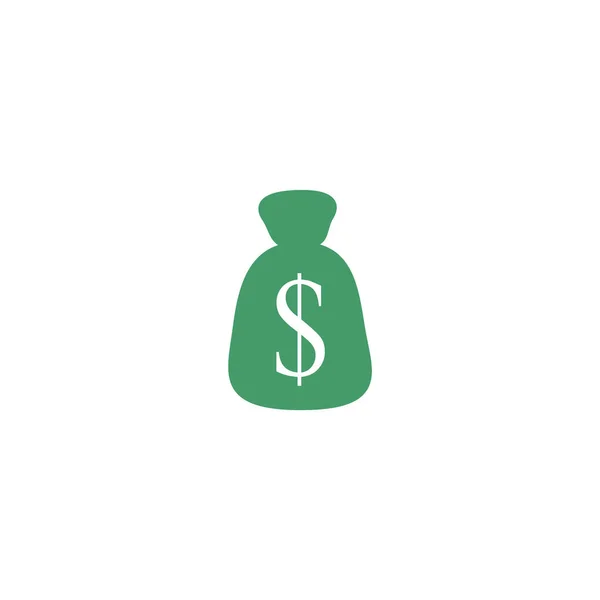 Bolsa Dinero Icono Plano Concepto Negocio — Vector de stock