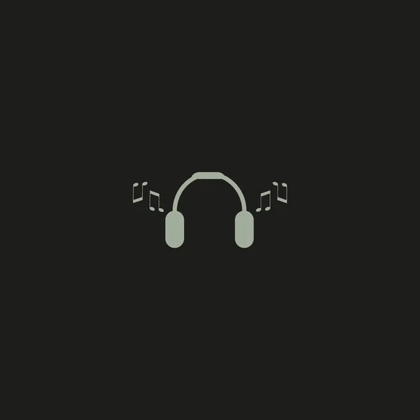 Επίπεδο Εικονίδιο Ακουστικών Διάνυσμα Απεικόνιση — Διανυσματικό Αρχείο