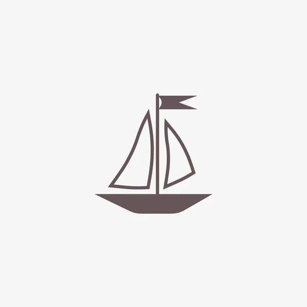 Човен Плоский Значок Векторна Ілюстрація — стоковий вектор