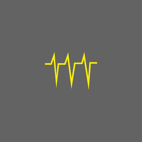 心脏心电图平面图标 — 图库矢量图片