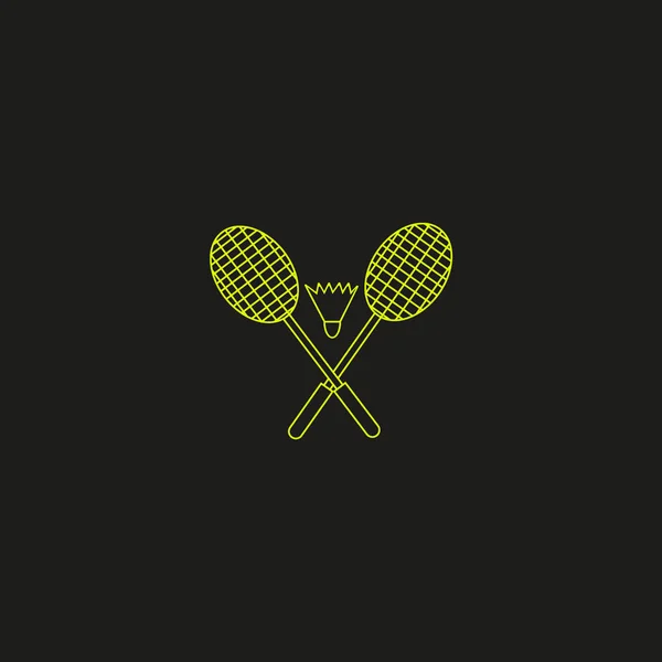 Schläger Und Federball Für Badminton Vektor Illustration — Stockvektor