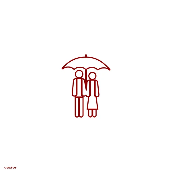 Man Woman Standing Together Vector Icon — Stock Vector