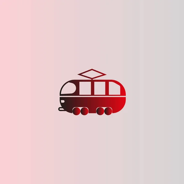 Minimalistic Classic Tram Vector Icon — Stock Vector