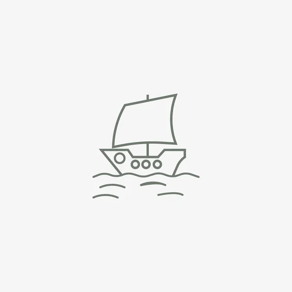 Bateau Icône Plate Illustration Vectorielle — Image vectorielle