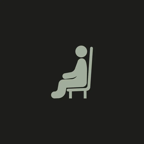 男性头像坐在椅子上的平面图标 — 图库矢量图片