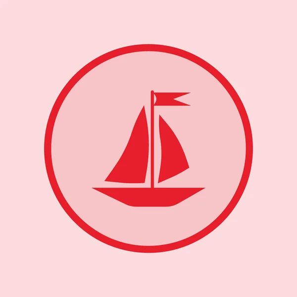 Иконка Плоской Лодки Векторная Иллюстрация — стоковый вектор