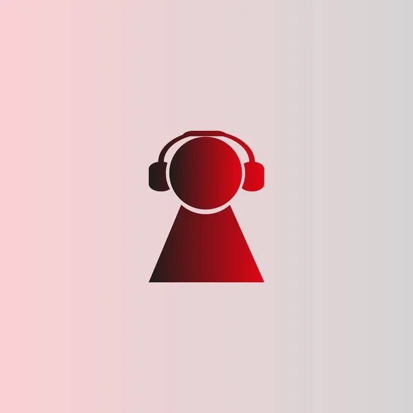 Auriculares Icono Plano Vector Ilustración — Vector de stock