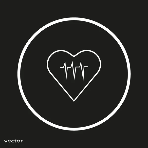 Herz Kardiogramm Flaches Symbol Vektor Illustration — Stockvektor