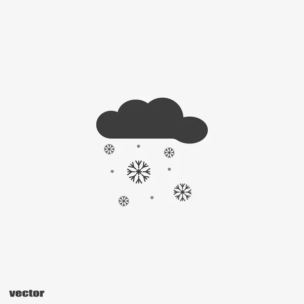 Сніжна Хмарна Плоска Іконка Вектор Ілюстрація — стоковий вектор