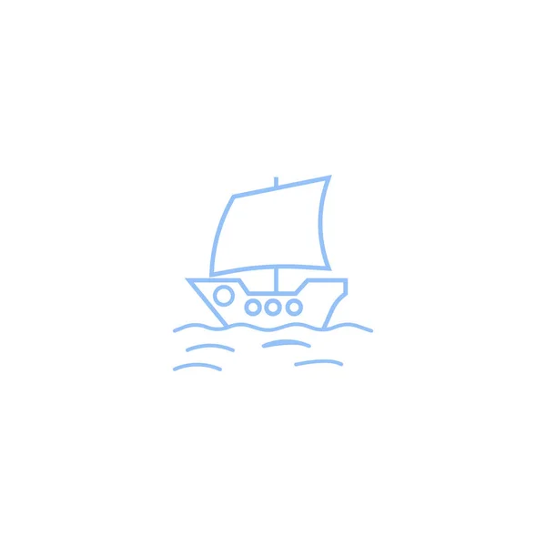 Barco Ícone Plano Ilustração Vetorial —  Vetores de Stock