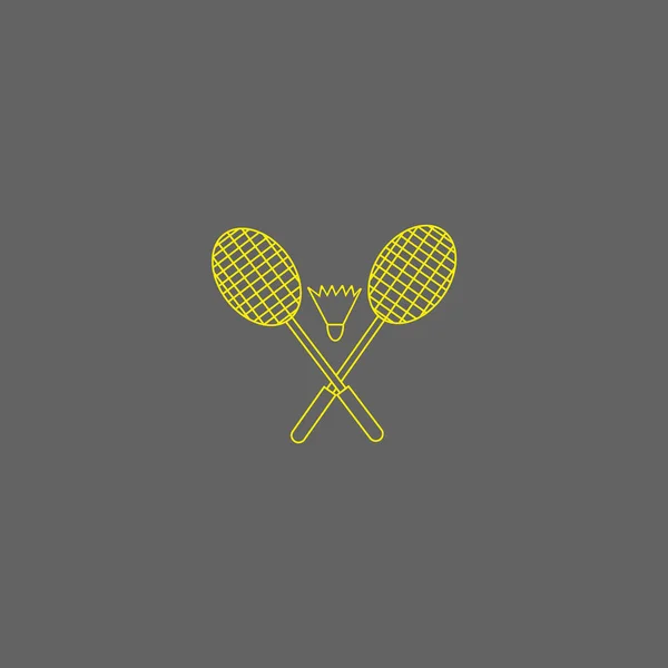 Schläger Und Federball Für Badminton Vektor Illustration — Stockvektor