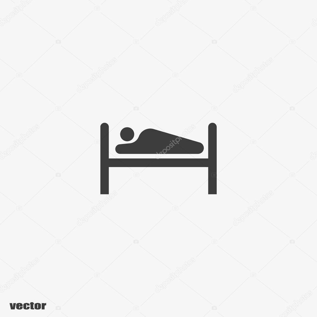 hospital bed flat icon, vector, illustration