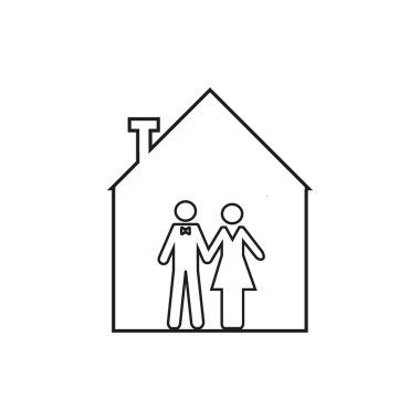 adam ve kadın ayakta birlikte vektör simgesi