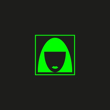 kadın baş kısa saç modeli ile minimalist vektör simgesi