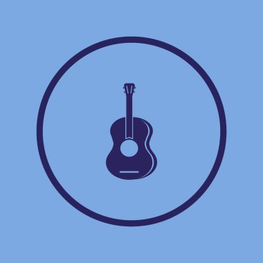 Gitar web simgesi, vektör çizim 