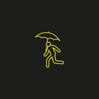 Adam şemsiye renkli logo şablonu ile