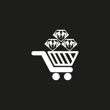 alışveriş sepeti elmas, vektör çizim ile minimalist simgesi