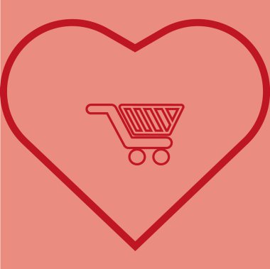 alışveriş sepeti, vektör çizim minimalist simgesi