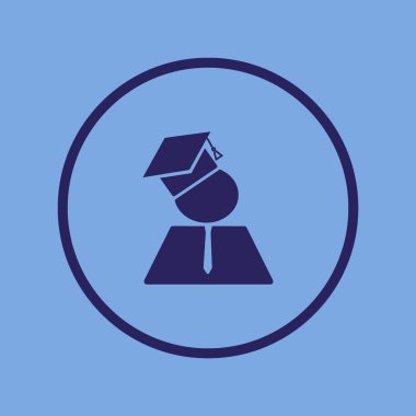 minimalist vektör simge lisans şapka giyen kişinin