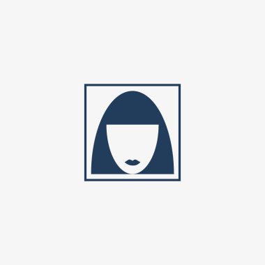 kadın baş kısa saç modeli ile minimalist vektör simgesi