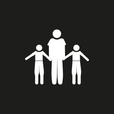 aile düz simgesi, vektör illüstrasyonu