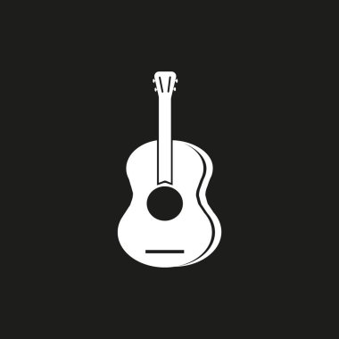 Gitar web simgesi, vektör çizim 