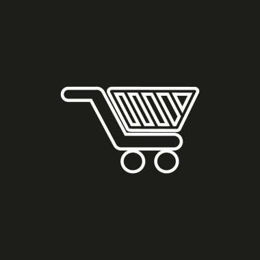 alışveriş sepeti, vektör çizim minimalist simgesi