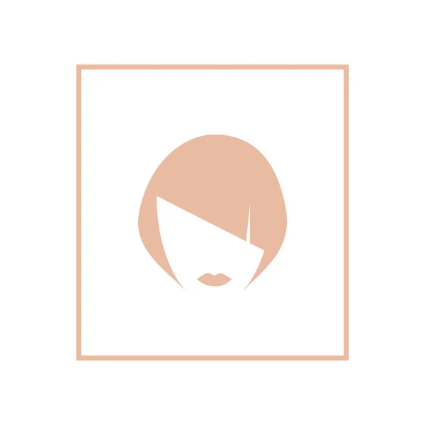 Minimalistic Vector Icon Female Head Short Hairstyle — Stock Vector