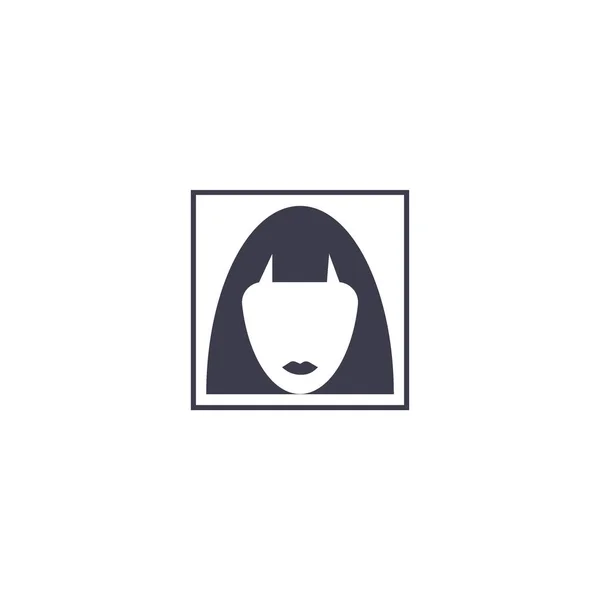 Minimalistic Vector Icon Female Head Short Hairstyle — Stock Vector