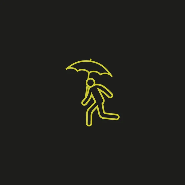 Homme Avec Parapluie Modèle Logo Coloré — Image vectorielle
