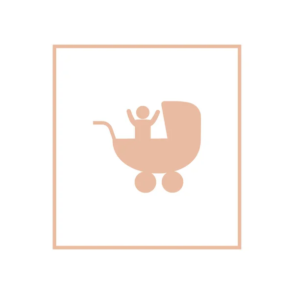 Baby Avatar Kinderwagen Flache Stil Symbol Vektor Illustration — Stockvektor