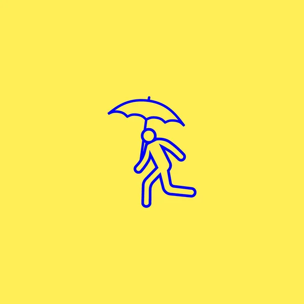 Homem Com Guarda Chuva Modelo Logotipo Colorido — Vetor de Stock