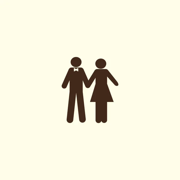 Man Woman Standing Together Vector Icon — Stock Vector