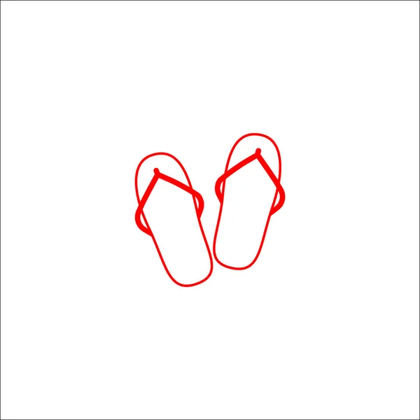 Minimalistisk Ikonen Flip Flops Vektorillustration — Stock vektor