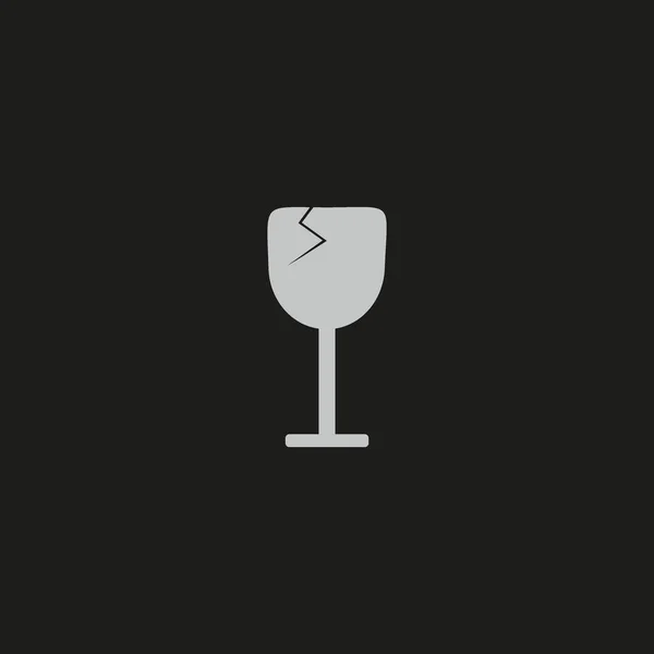 Wijnglas Platte Pictogram Vector Illustratie — Stockvector
