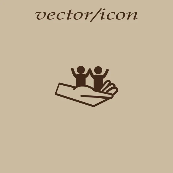 Hand Met Kinderen Moederschap Concept Vector Pictogram — Stockvector