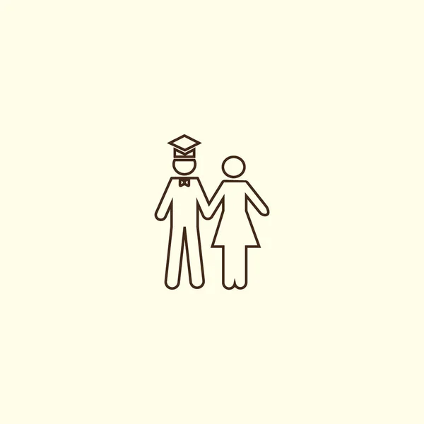 Icono Vectorial Minimalista Soltero Hombre Mujer Pie Juntos — Archivo Imágenes Vectoriales