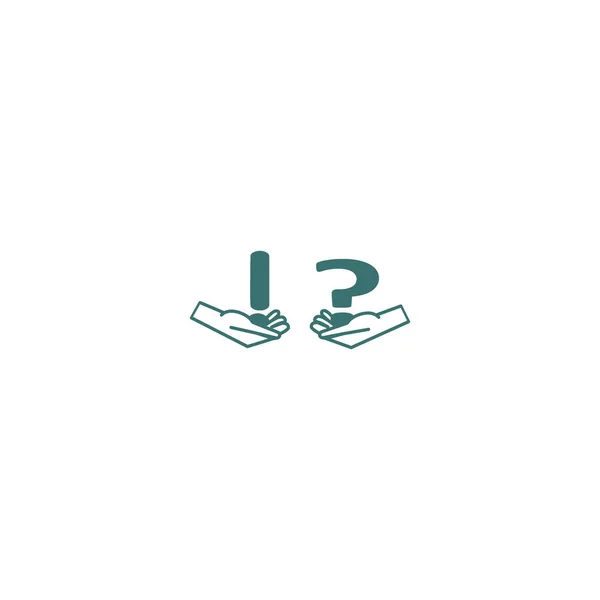 Znak Zapytania Krzywa Ikona Logo Szablon — Wektor stockowy