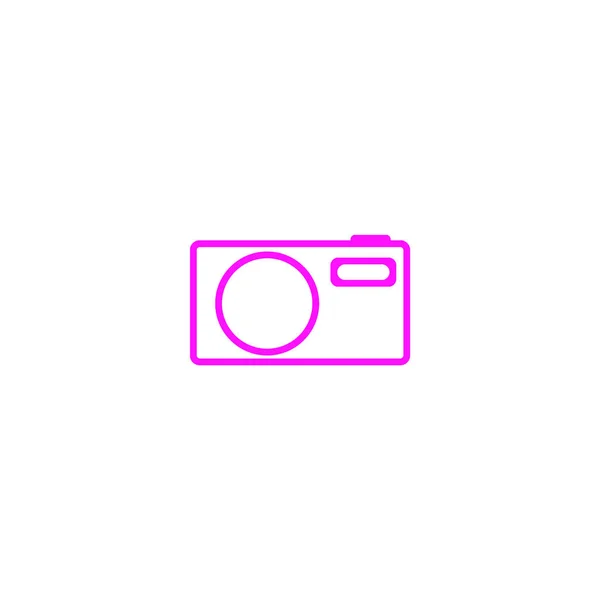 Icono Vectorial Minimalista Cámara Fotográfica — Vector de stock