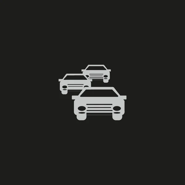 Minimalistic Vector Icon Three Cars Riding — Stock Vector