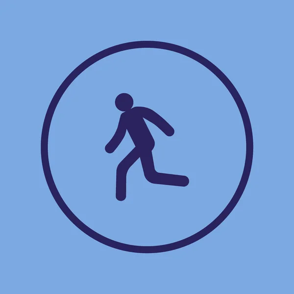 Silueta Hombre Corriendo Icono Simple — Vector de stock