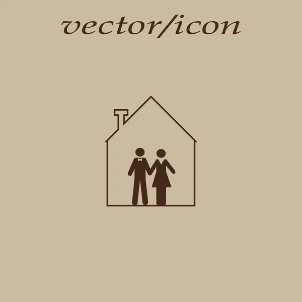 Man Vrouw Samen Permanent Vector Pictogram — Stockvector