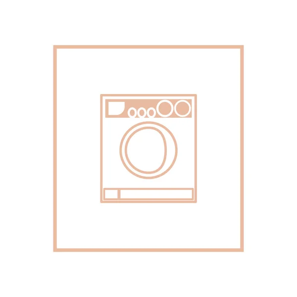 Washing Machine Flat Icon Vector Illustration — Stock Vector