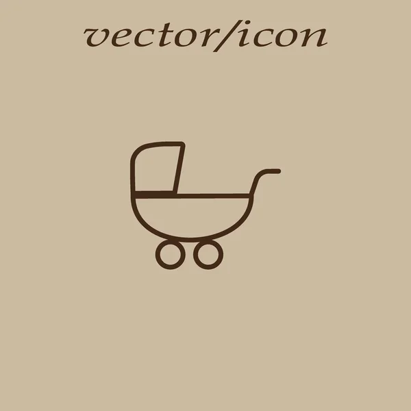 Pram Ícone Estilo Plano Ilustração Vetorial — Vetor de Stock