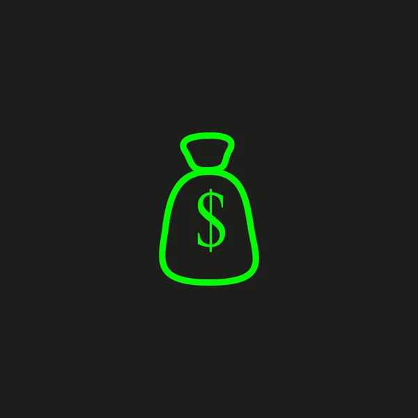 Деньги Мешок Плоская Икона Бизнес Концепция — стоковый вектор