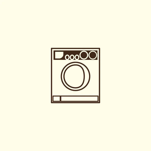 洗濯機フラット アイコン ベクトル イラスト — ストックベクタ