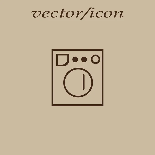 Máquina Lavar Roupa Ícone Plano Vetor Ilustração — Vetor de Stock